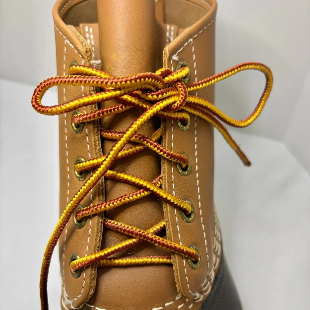 L.L. Bean Classic Bean Boot Tan Leather Brown Lace Up Waterproof Boots Size 7